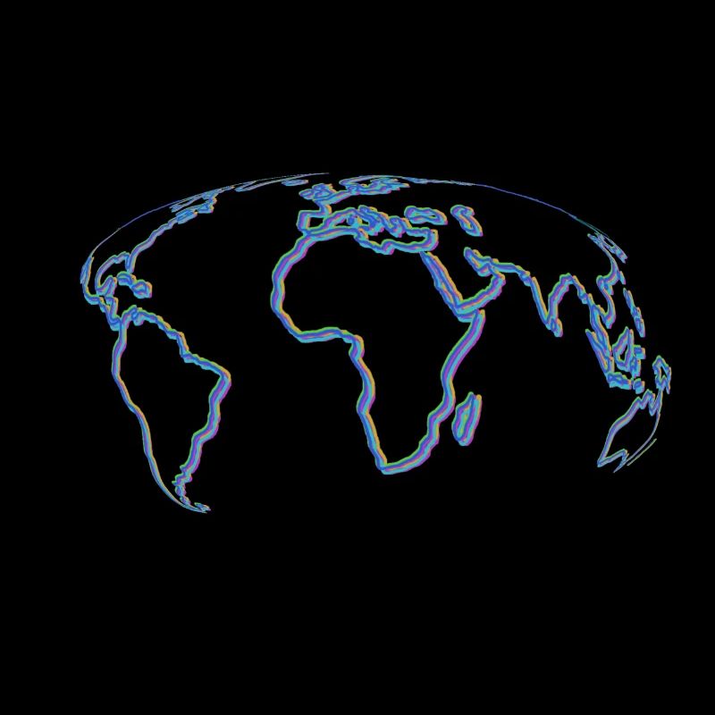 Carte du monde globe terrestre en bleu violet