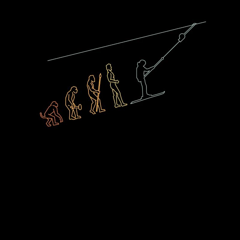 One Line Design T-bar lift EVOLUTION skiers