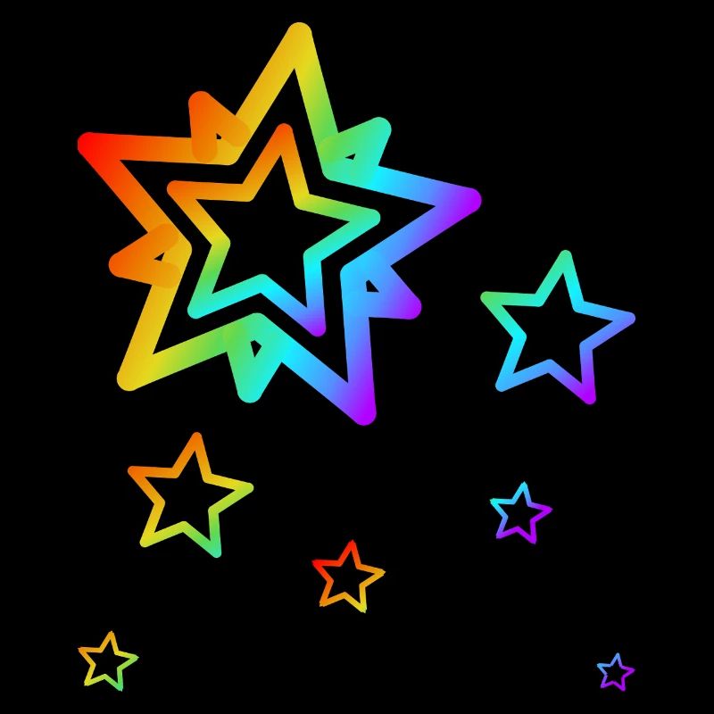 Colorful Stars Shooting Star Rainbow Gradient