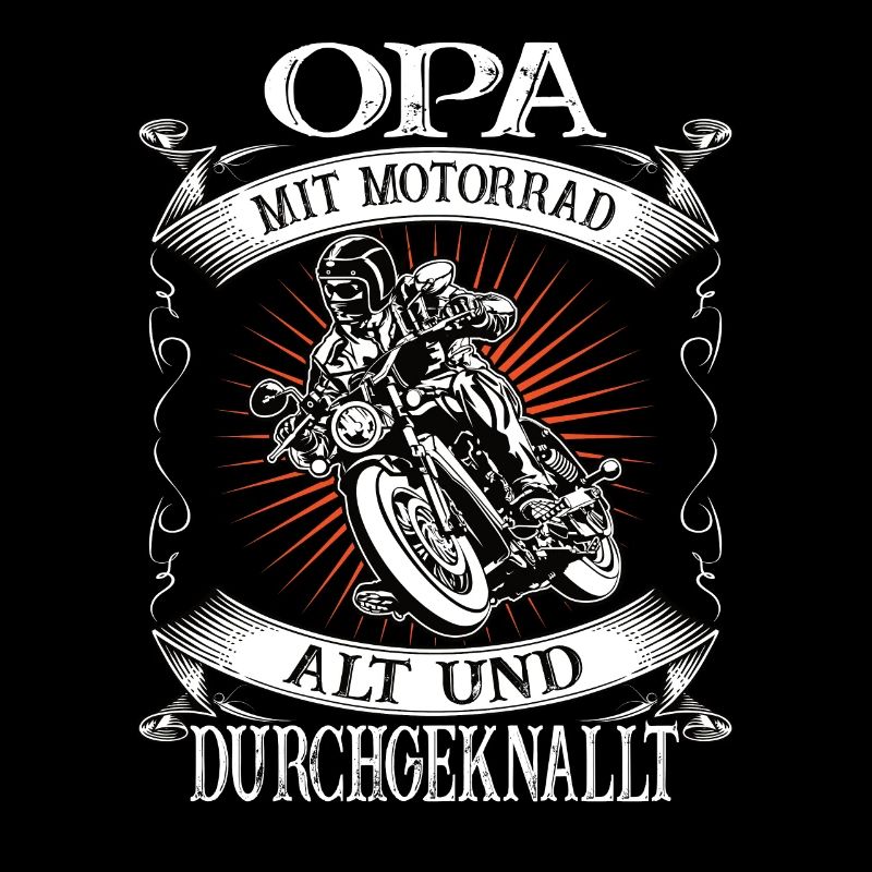 Opa mit Motorrad Biker Rentner Geschenk