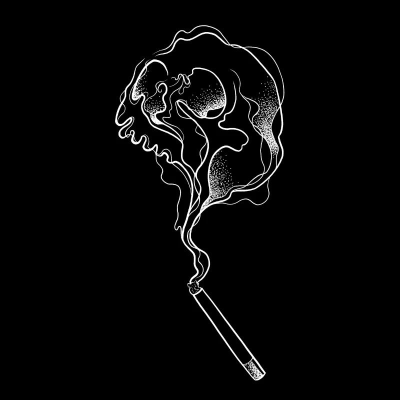 Skull smoke single line