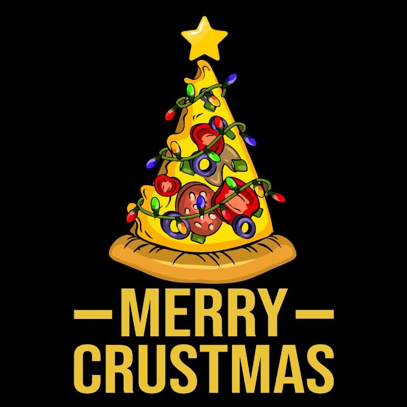 Joyeux Crustmas Tree Saison des Fêtes Pizza Noël
