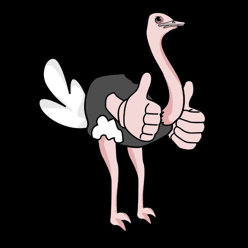 Vogelstrauß gibt Daumen hoch