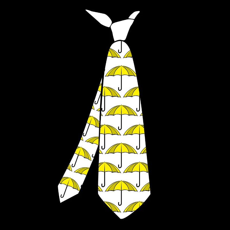 Cravate parapluie jaune avec parapluies