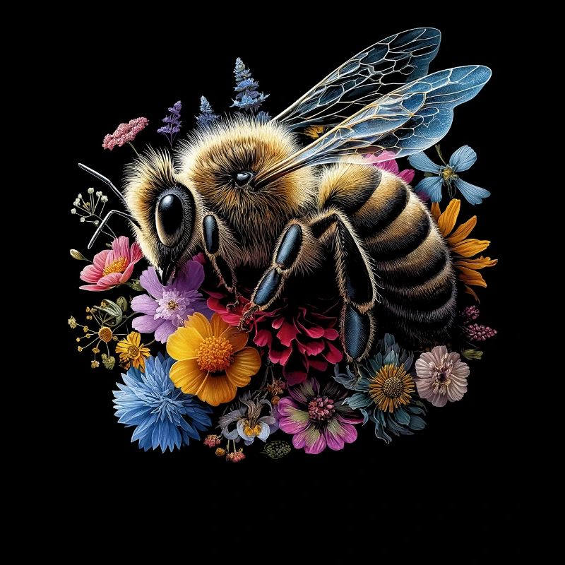 Cottagecore Bumblebee Sur Fleurs