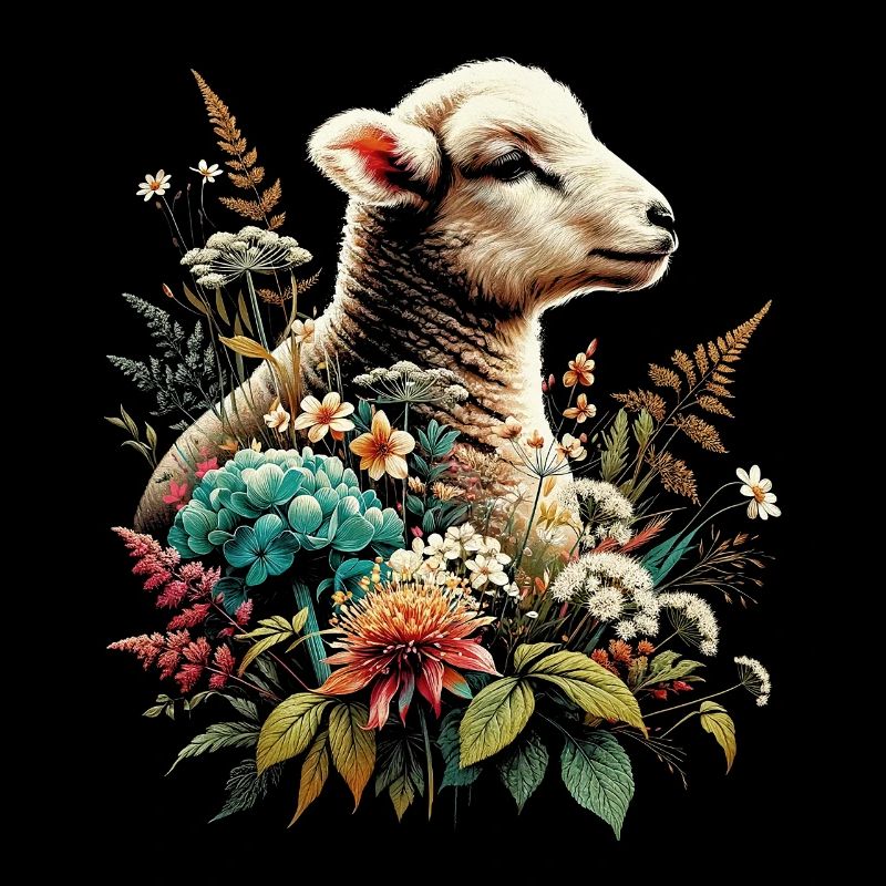 Cottagecore Sweet Lamb en fleurs