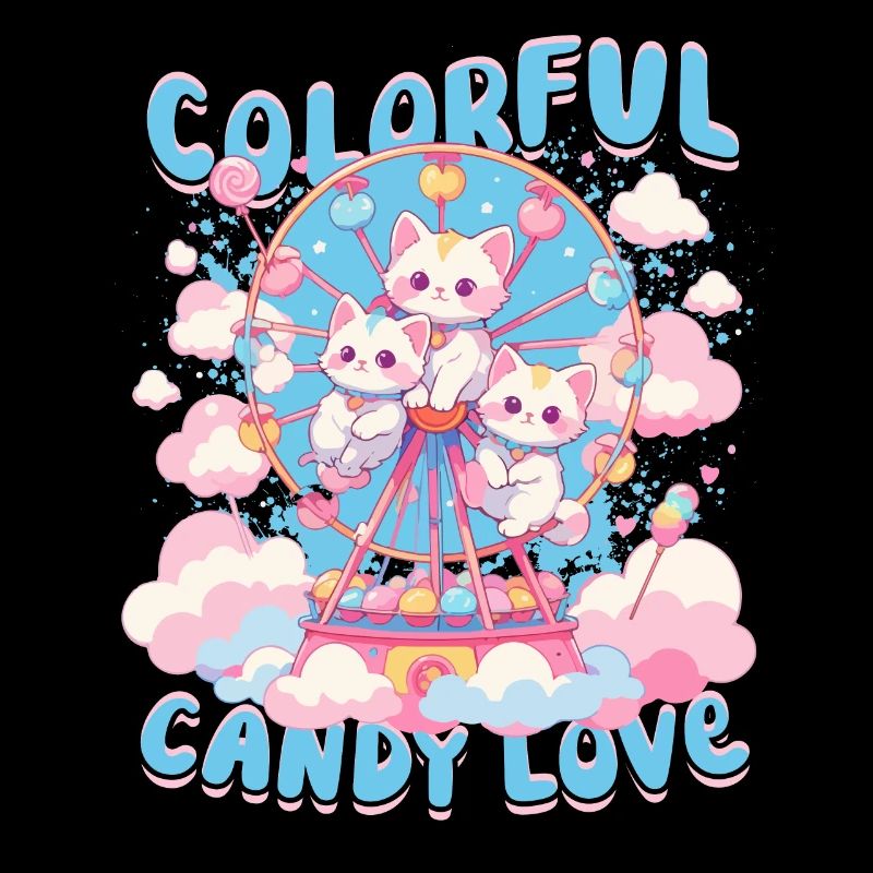 Cotton Candy Colorful Candy Love