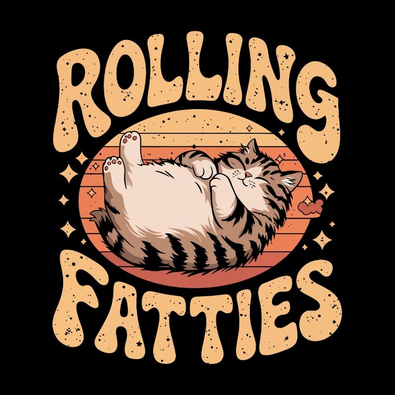 Rolling Fatty Katze Tier Lustige Katze