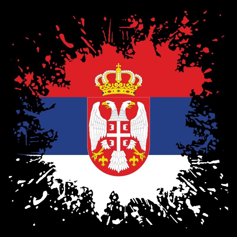 Serbien Flagge Farbspritzer