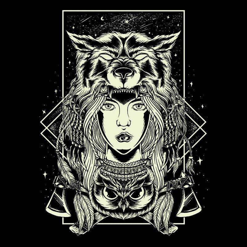 häuptling frau wolf eule schamane traum mystisch