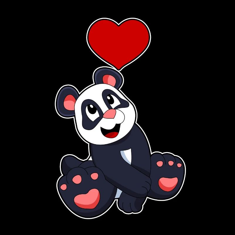 Panda with heart