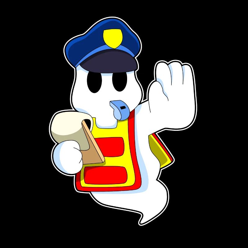 Ghost as a policeman with a pipe