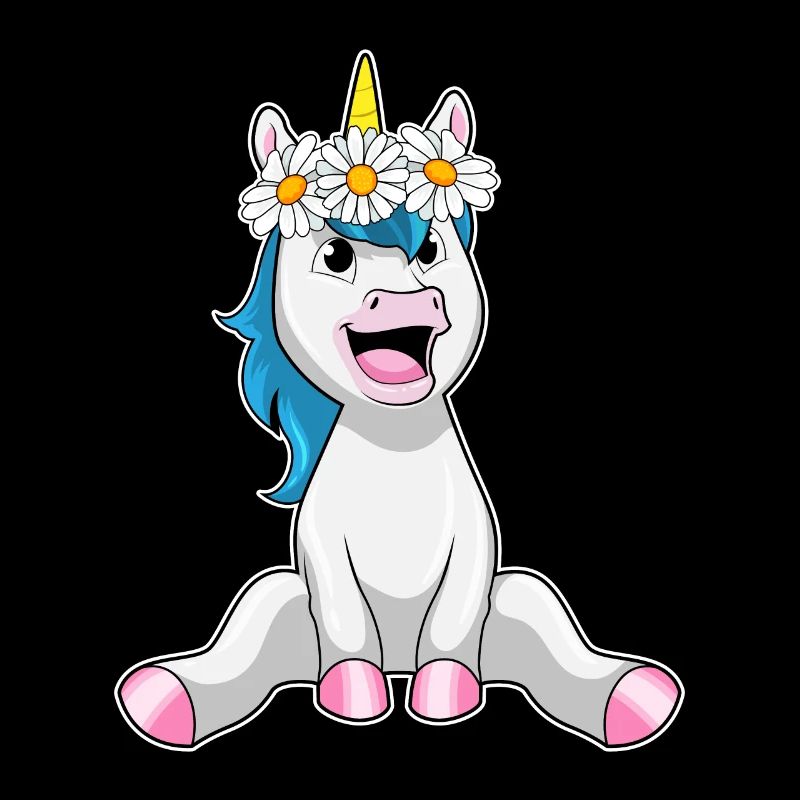 Einhorn mit Bumen Gänseblümchen
