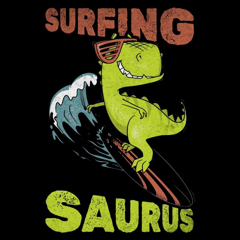 Surf Saurus Wave Surf Dinosaure Funnier