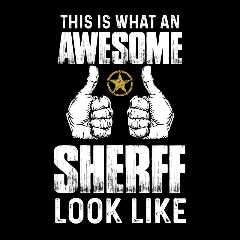 Awesome Sheriff mit Sheriffstern bei der Arbeit