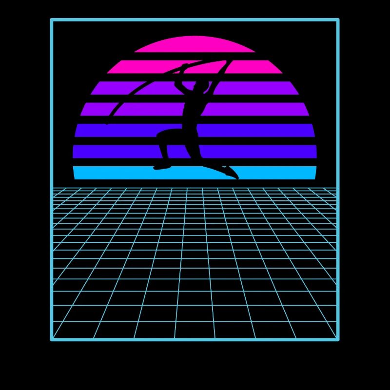 Vaporwave Pole Vaulter Athlétisme Saut à la perche