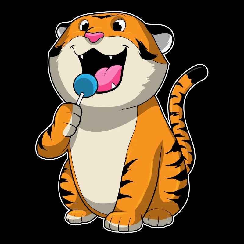 Tiger with lollipop