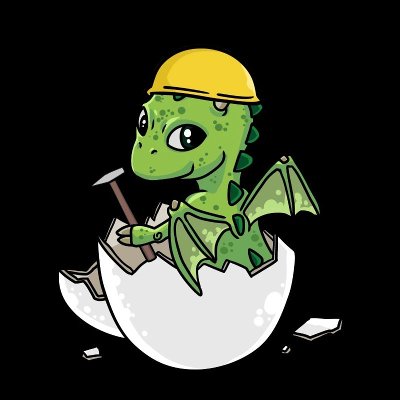 Dino Handwerker Eierschale Hammer Berufe Gewerbe