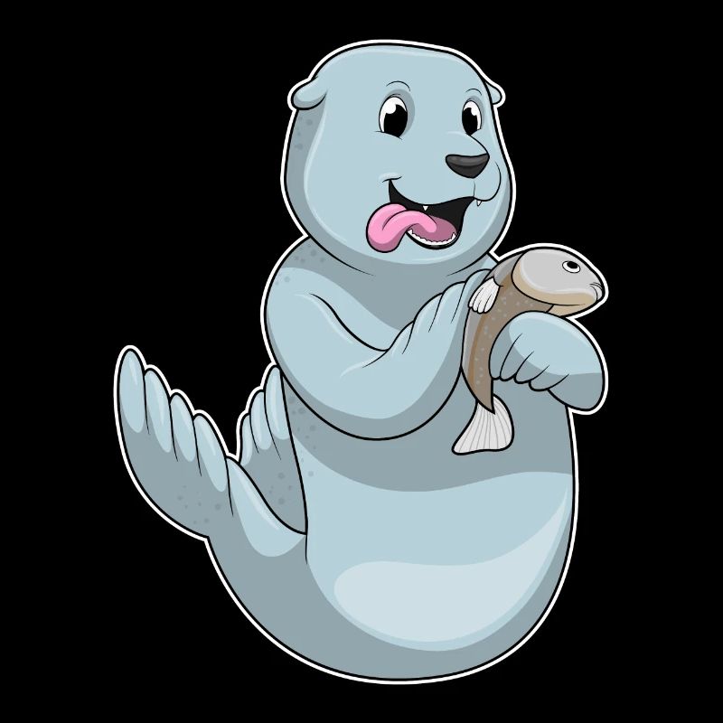 Seal with fish