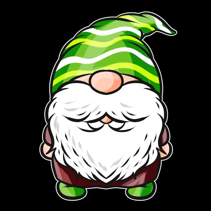 Gnome avec casquette pointue rayée pour Saint-Patrick