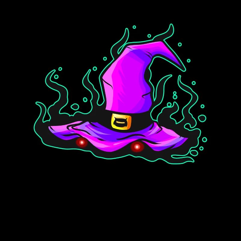 Evil Witches Hat With Glowing Eyes For Halloween