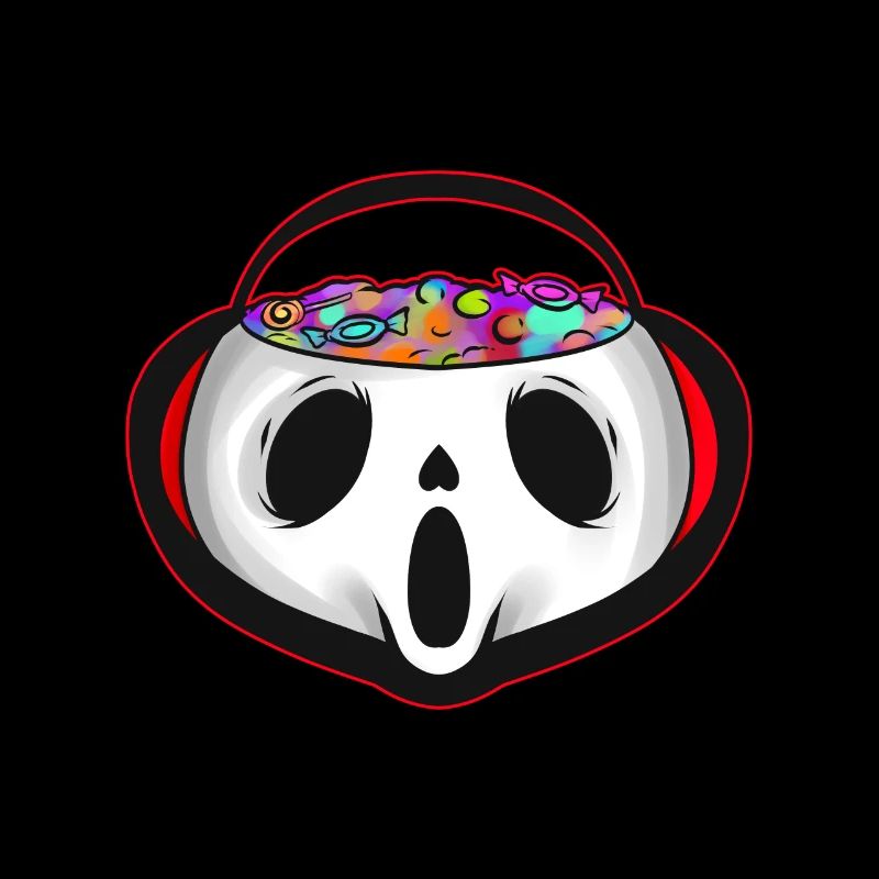 Sweets Bucket Scary Ghost Sweets Collecting On