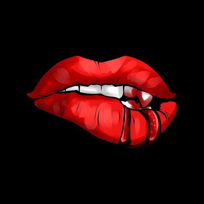 Bloody Lips With Fangs From A Vampire On Halloween