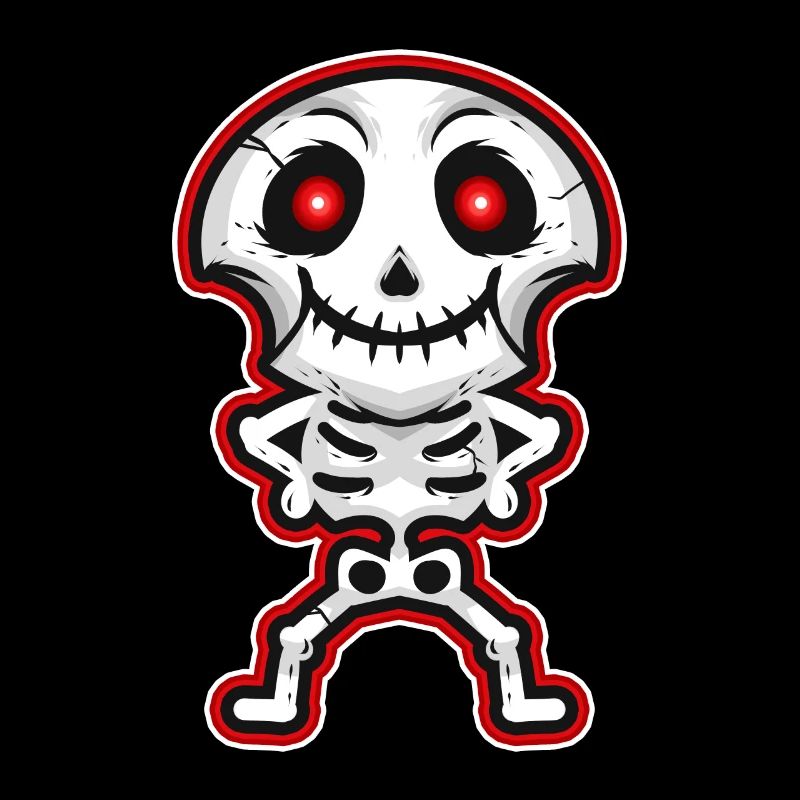 Mignon Kawaii Chibi Squelette Halloween