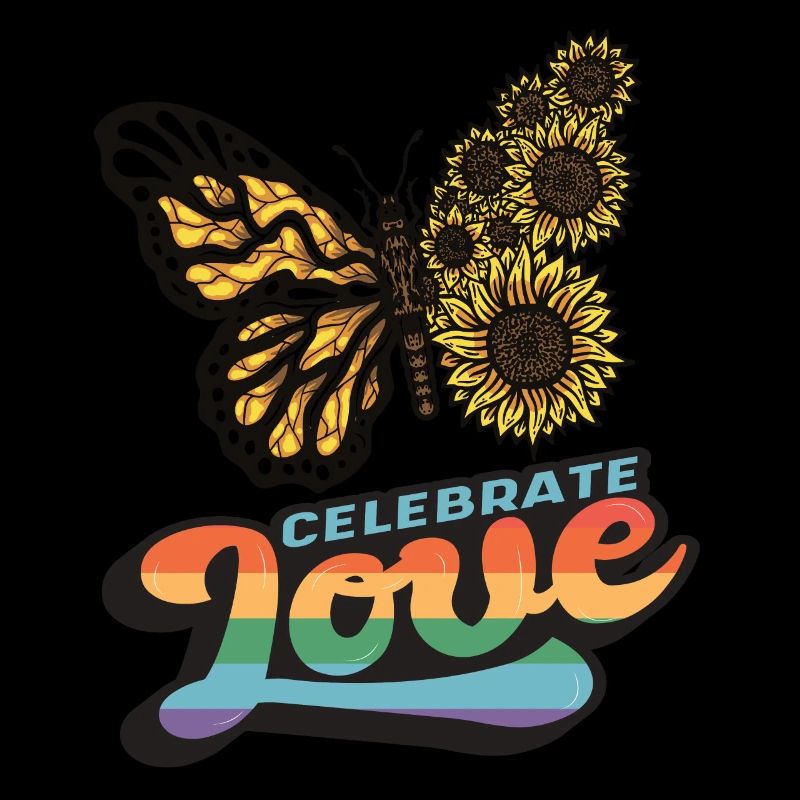 Love Sunflower Butterfly Citation de motivation avec B