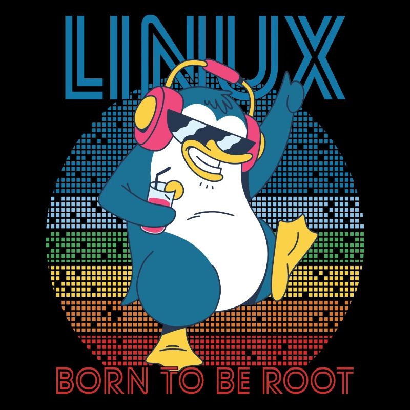 Root Party Penguin Retro Linux Cool Nerd Programmes