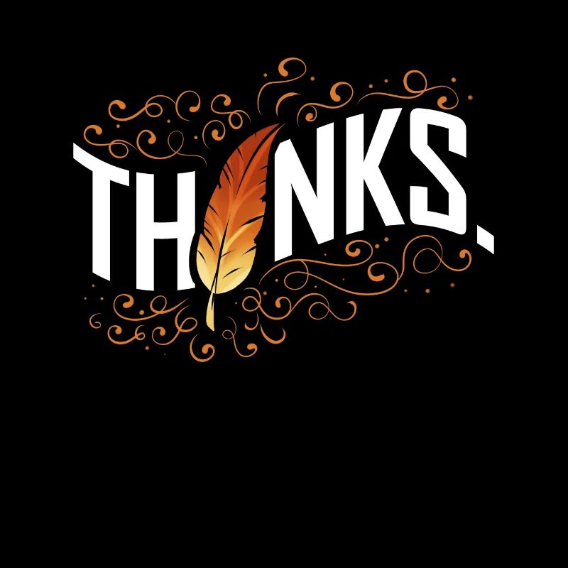 Thanks Brown Feather Thanksgiving