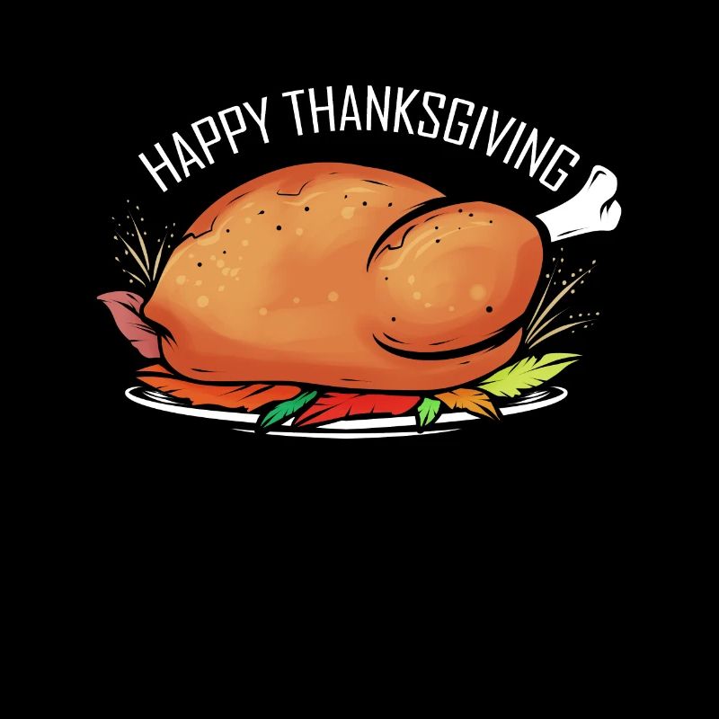 Dinde rôtie dans l’assiette Joyeux Thanksgiving