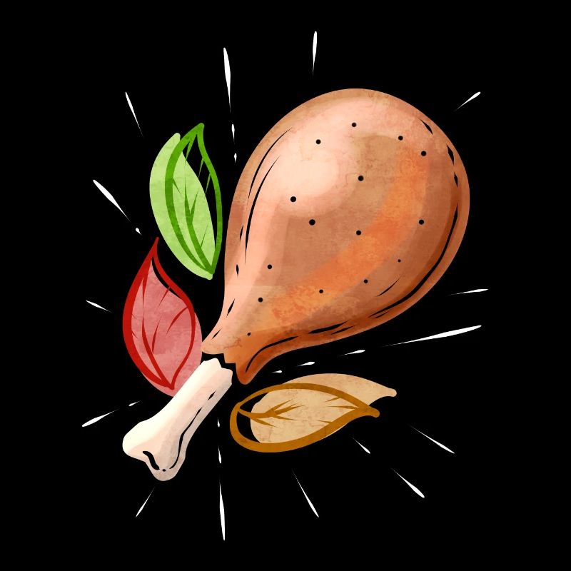 Repas familial de pilon de jambe de dinde rôtie sur