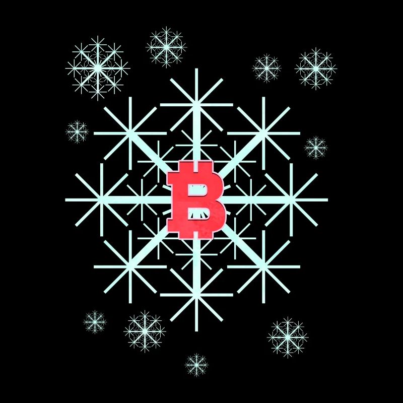 Snowflake In Winter On Christmas With Bitcoin