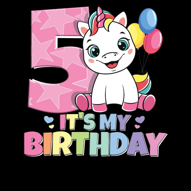 Regenbogen Einhorn 5. Geburtstag Mädchen 5 Jahre