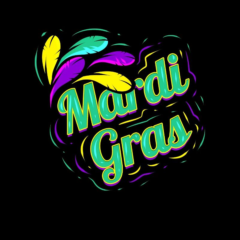 Lettrage vert pour Mardi Gras