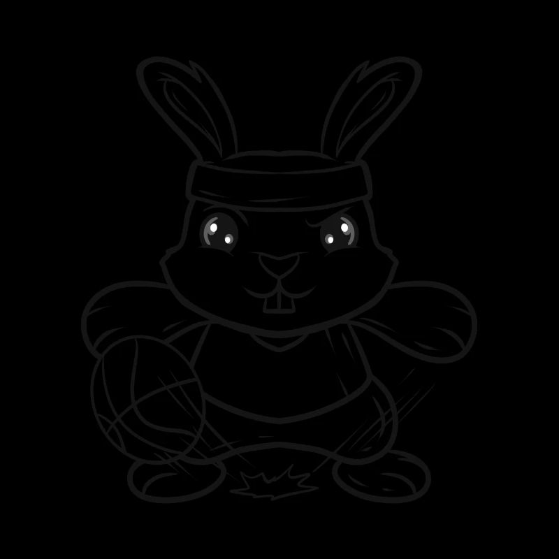 Basketball Rabbit As Color In Easter
