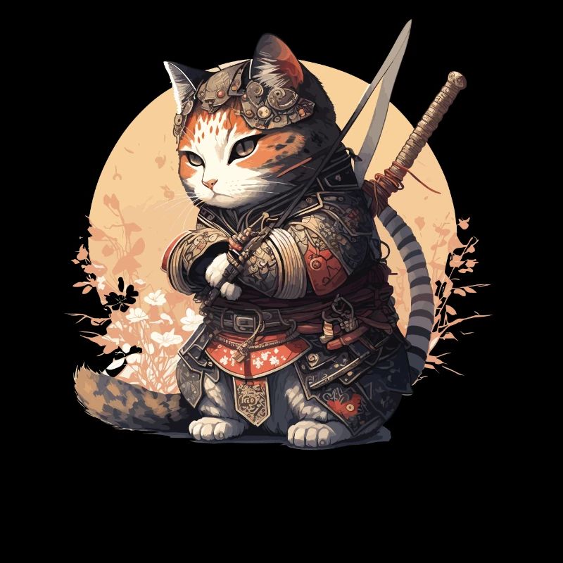 Samurai Katze Kawaii Japanische Ninja Katze