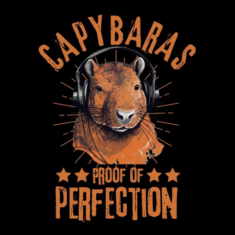 Capybara avec écouteurs
