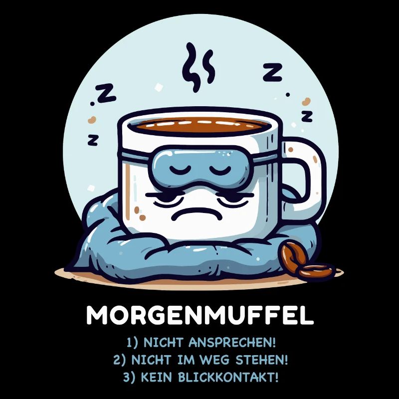 Morgenmuffel Kaffee Tasse Müde Langschläfer Pyjama