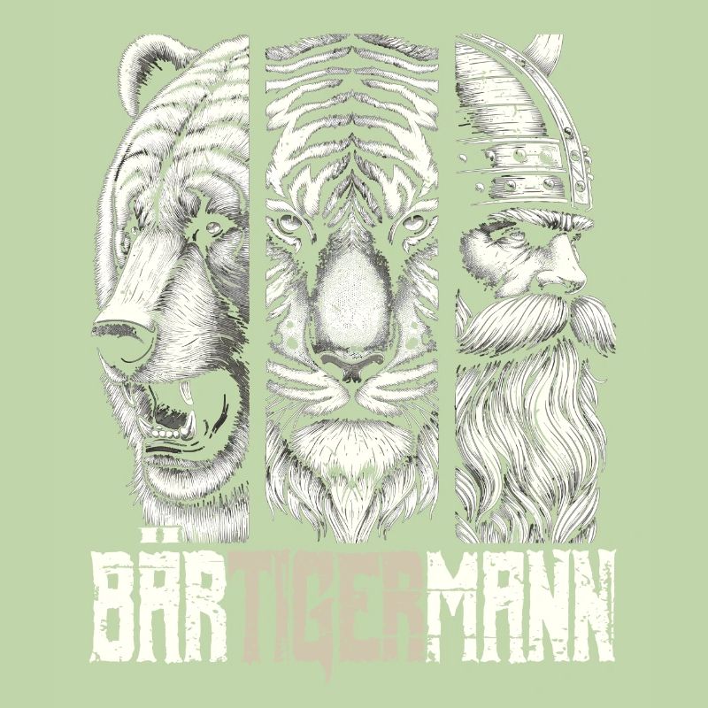 Bärtigermann Bär Tiger Mann Geschenk Bart