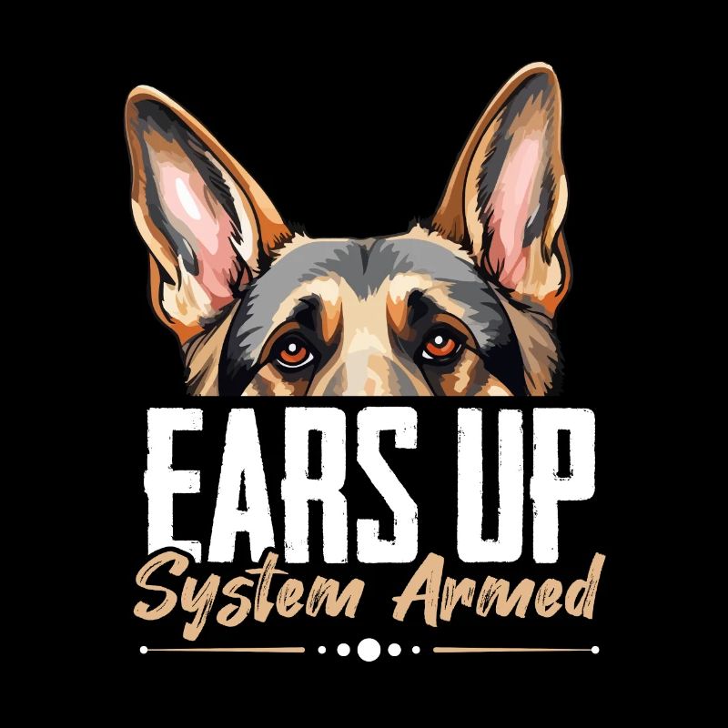 German Shepherd Dog Breed Pet Ears Up System Armed