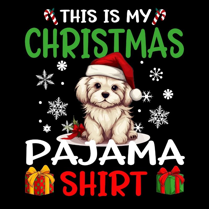 Pyjama de Noël pour chien maltais Joyeux Noël