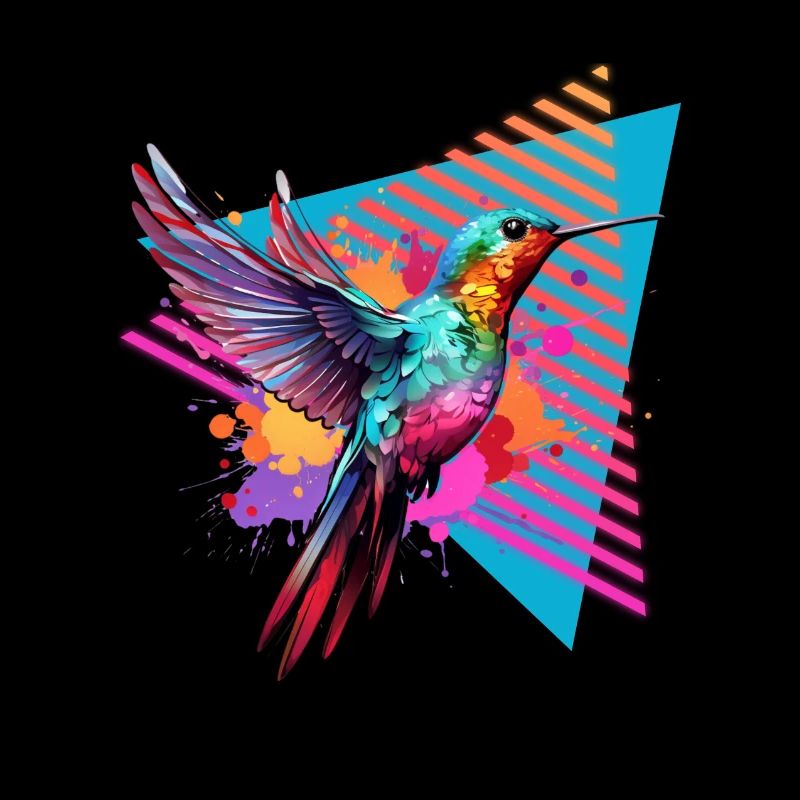 Colibri coloré Éclaboussure de peinture Éclaboussure de peinture