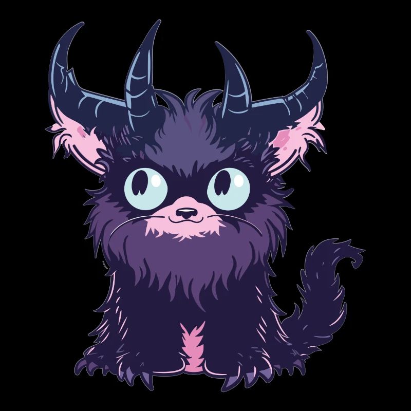 Goth Pastel mignon effrayant Kawaii Krampus chat
