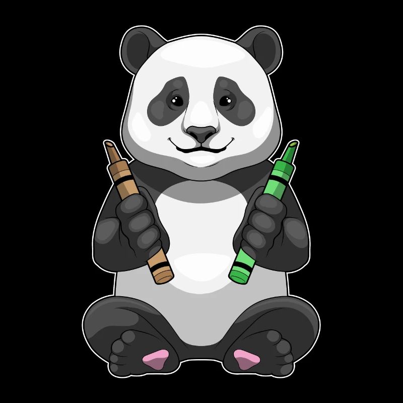 Panda Student Crayons School