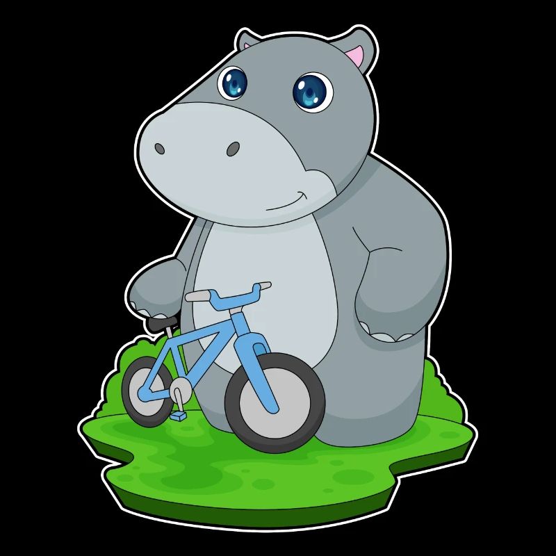 Hippopotame Bicyclette
