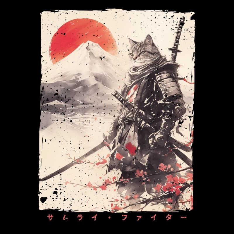 Samurai Cat Kawaii Japanische Ninja Katze