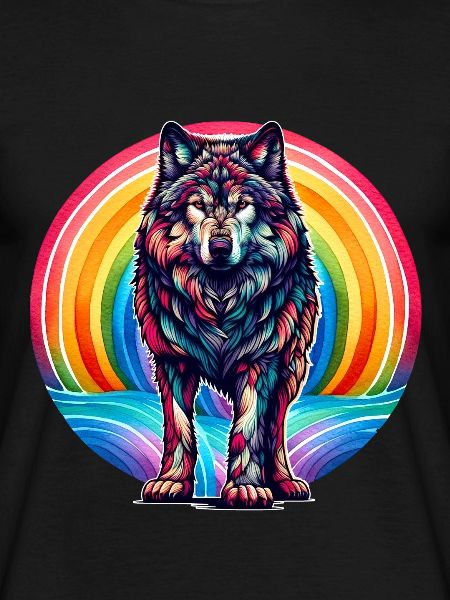 Rainbow Wolf Wolves