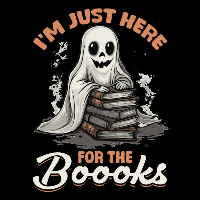 Funny Teacher Halloween Ghost Reading Book